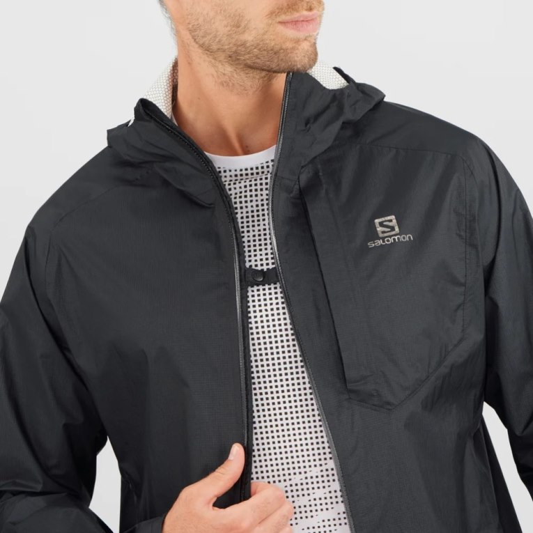 Chaquetas Shell Salomon Bonatti Impermeables Hombre Negros | MX QZSB105